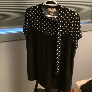 Chic Black and White Polka Dot Women's Blouse. 529